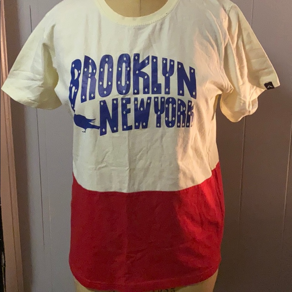 Bedstuyfly blue red and cream T-Shirt
